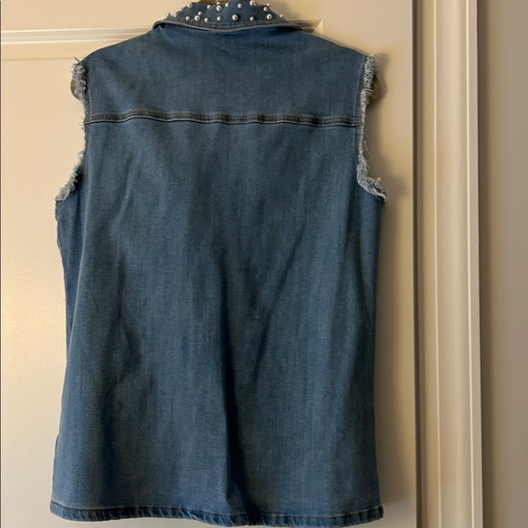 IMAN Blue Denim Vest with Silver Studs - Picture 2 of 2